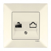 Розетка телефонная (RJ11-cat3)  крем  VIKO MERIDIAN 90970213-WH